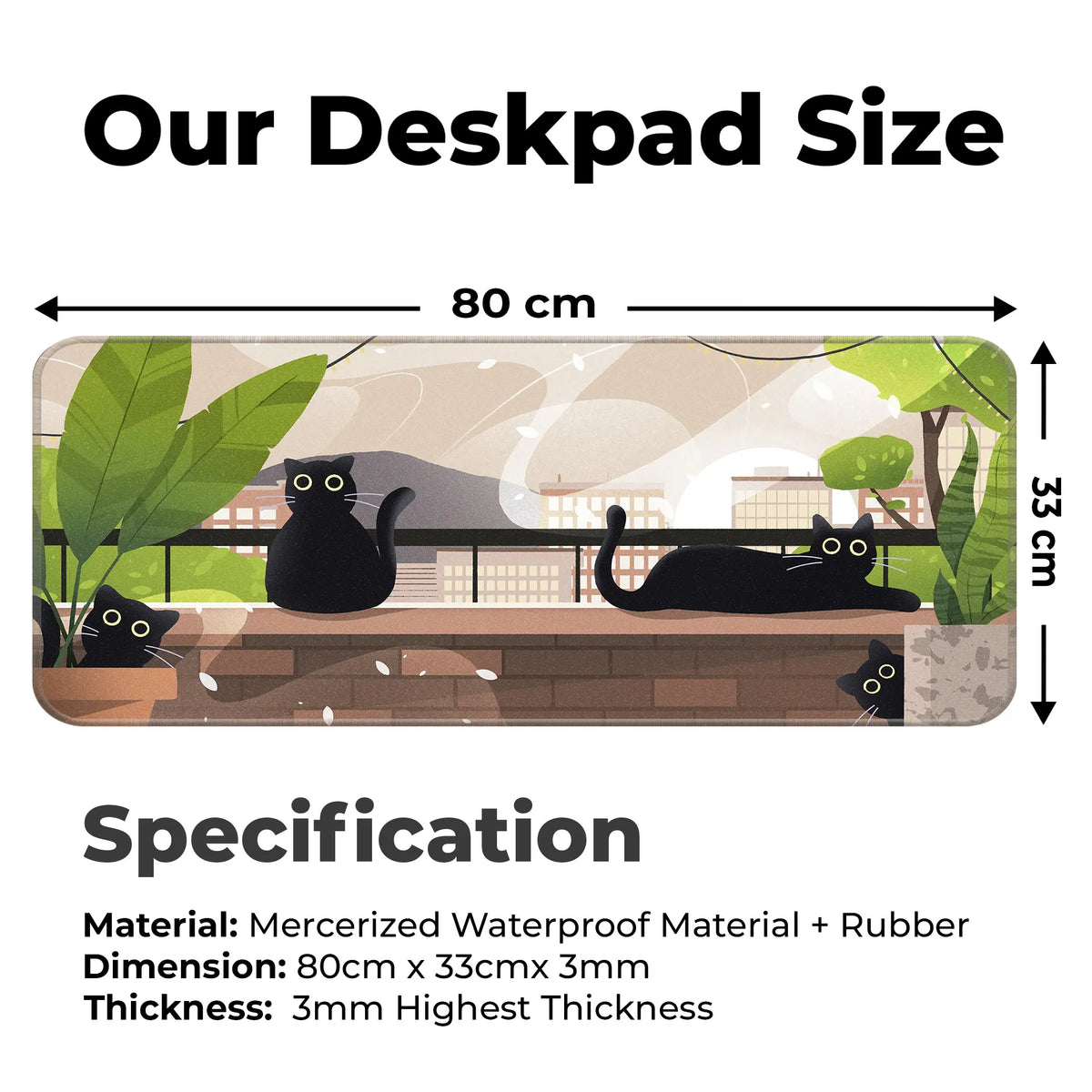 Playful Black Cats Deskmat