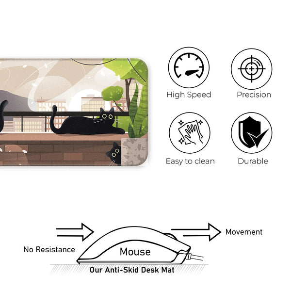 Playful Black Cats Deskmat