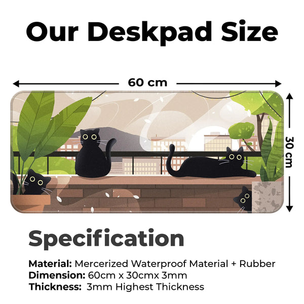 Playful Black Cats Deskmat