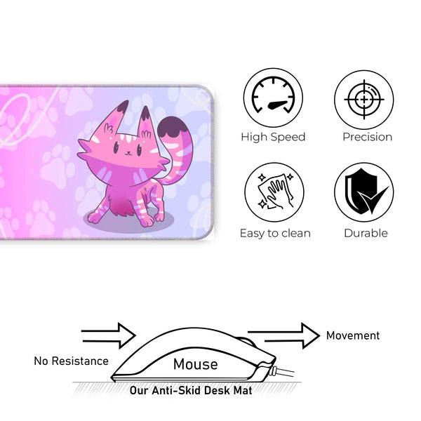 Kawaii Pink Cats Deskmat