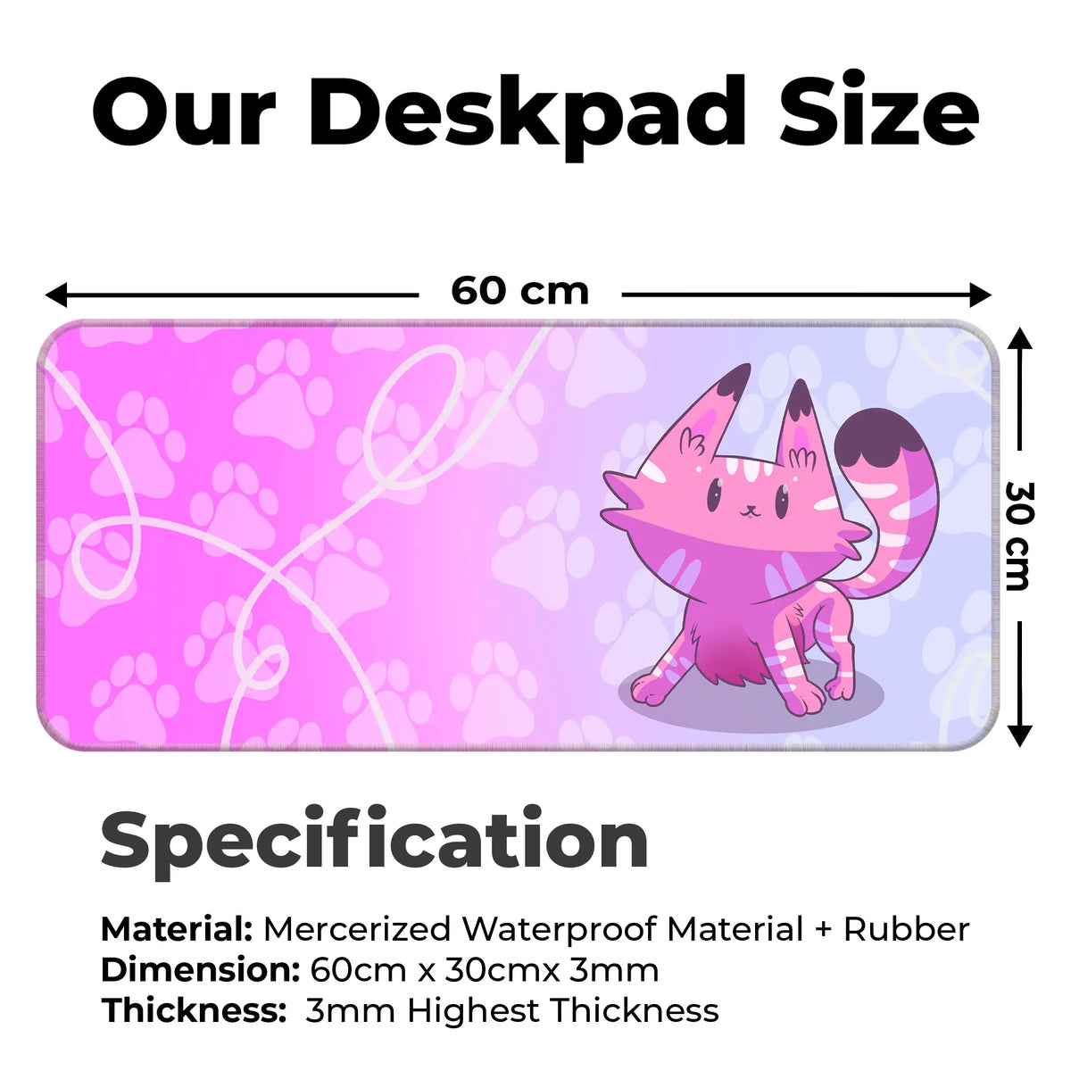 Kawaii Pink Cats Deskmat