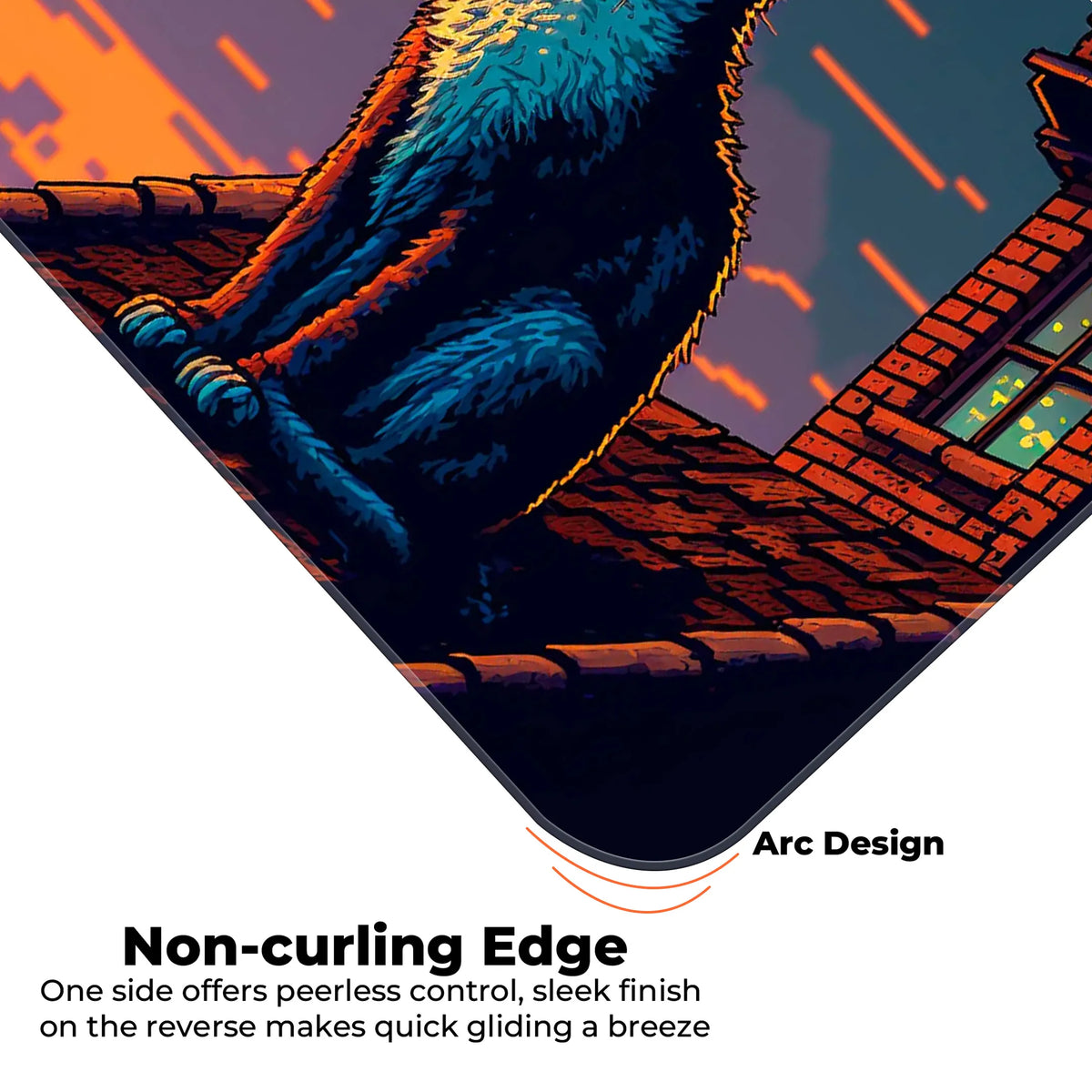Retro Art Style Cat Deskmat