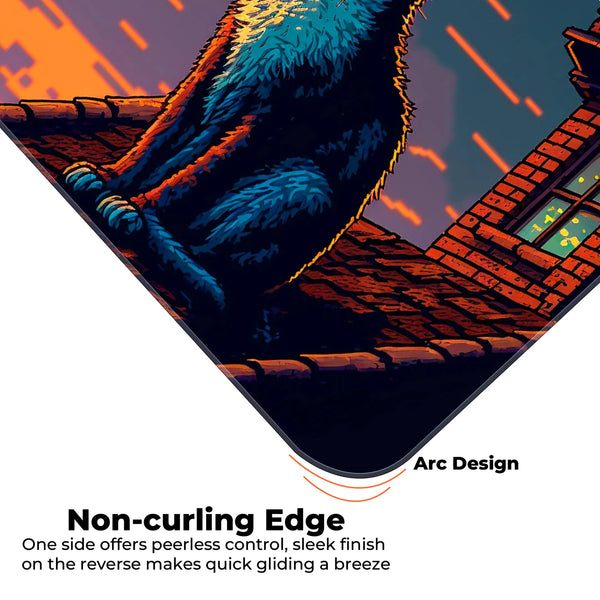 Retro Art Style Cat Deskmat