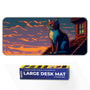 Retro Art Style Cat Deskmat