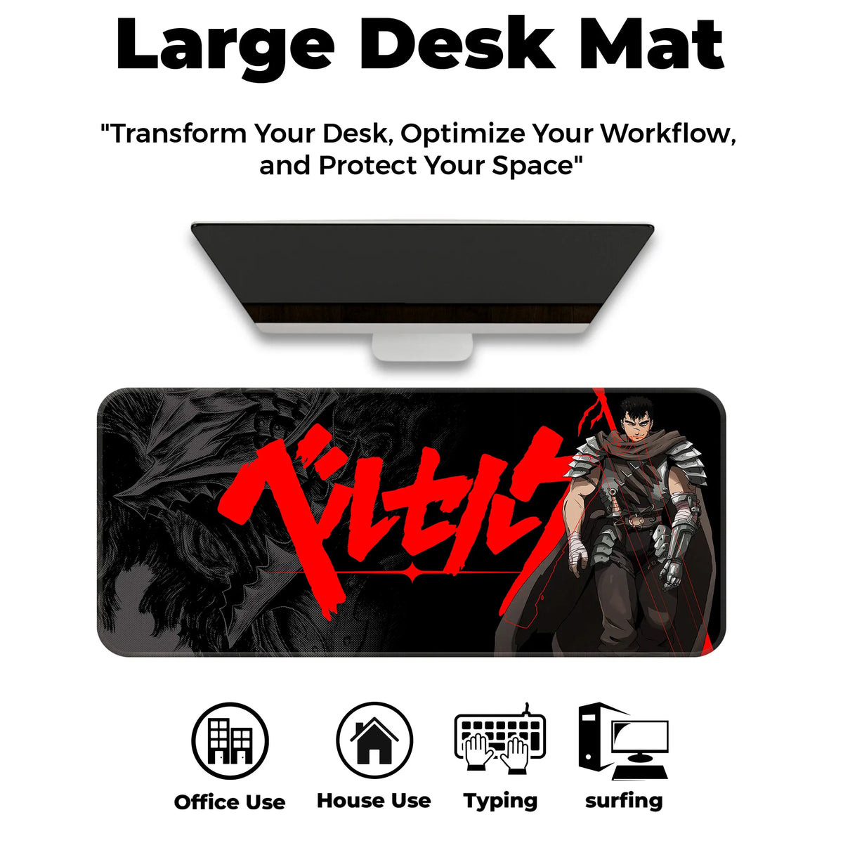Berserk Black Swordsman Deskmat