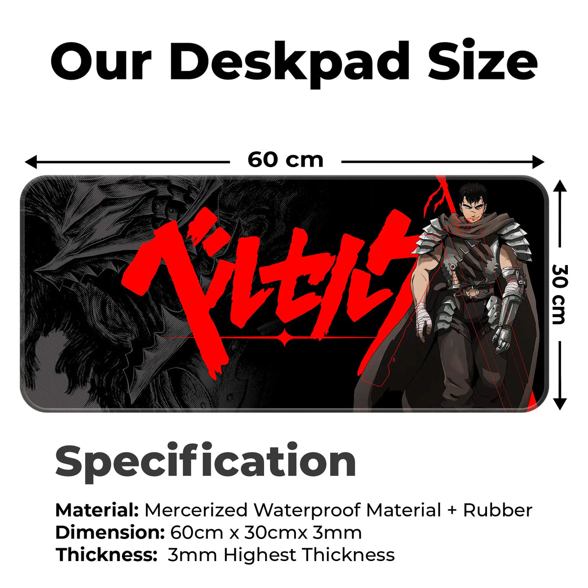 Berserk Black Swordsman Deskmat