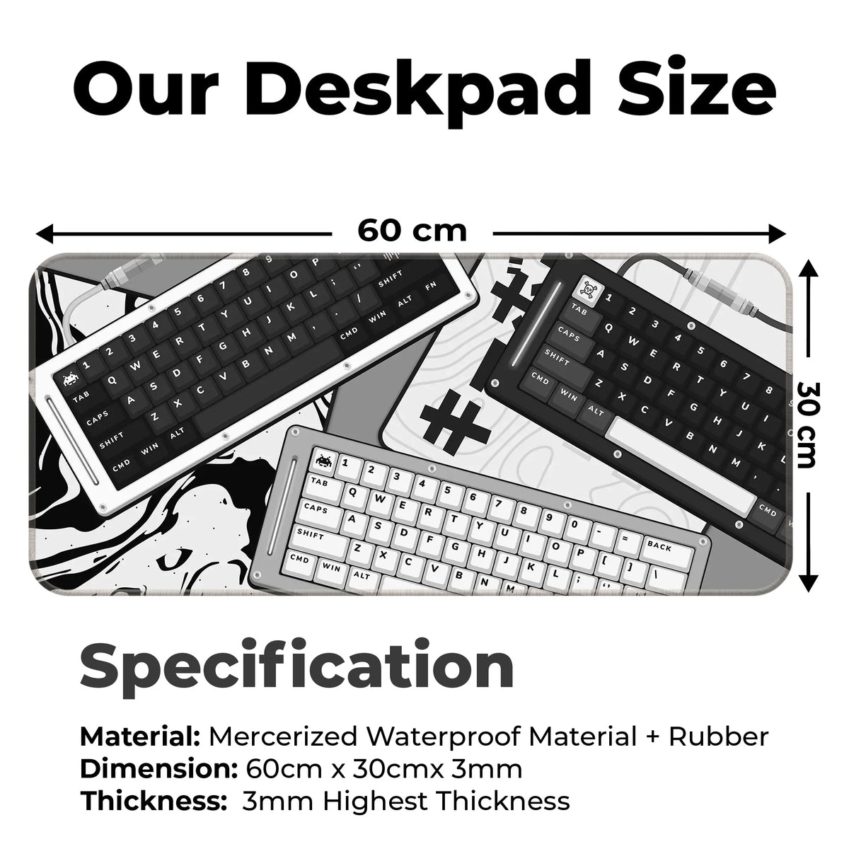 Monochrome Mecha Keyboard Deskmat
