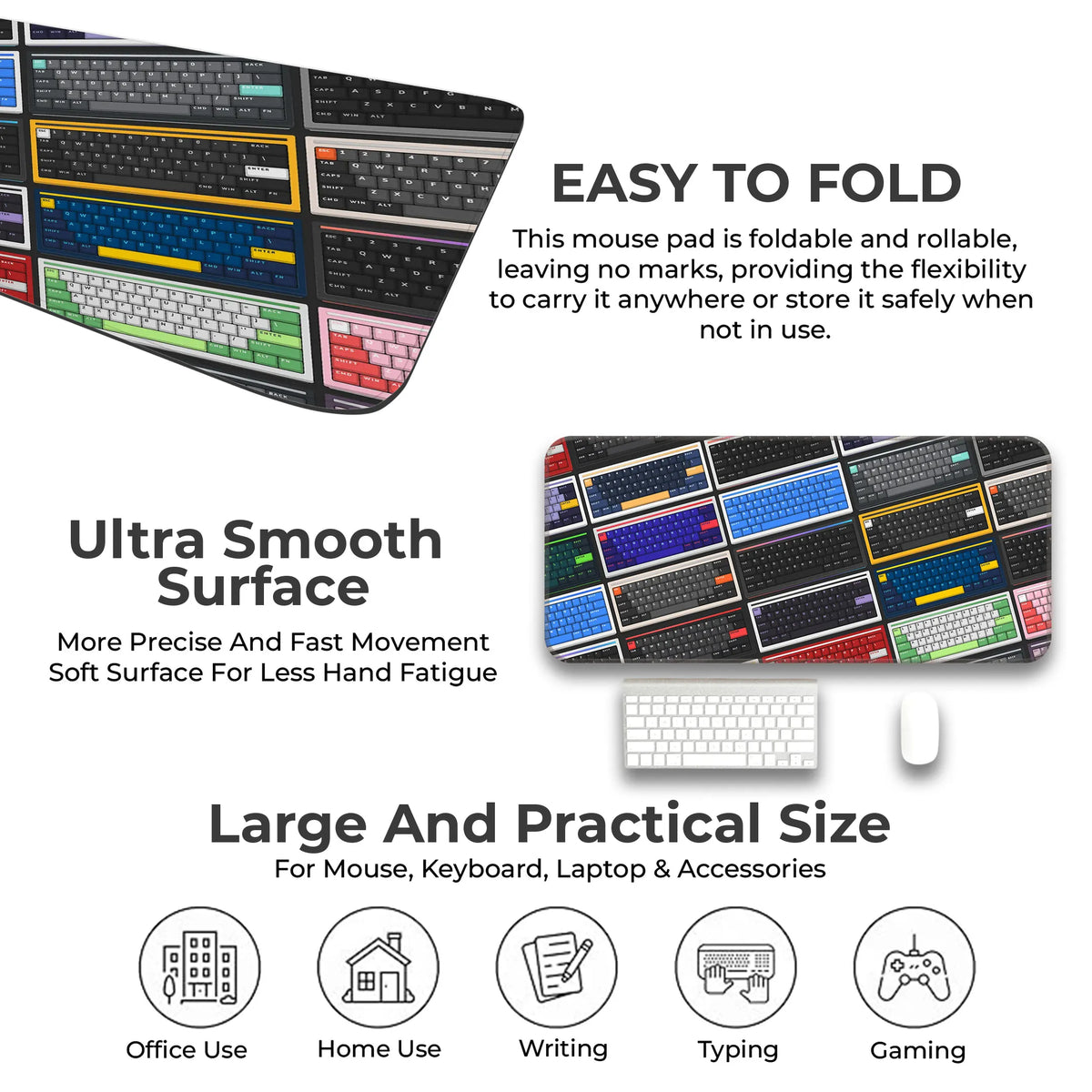 RGB Keycaps Grid Deskmat