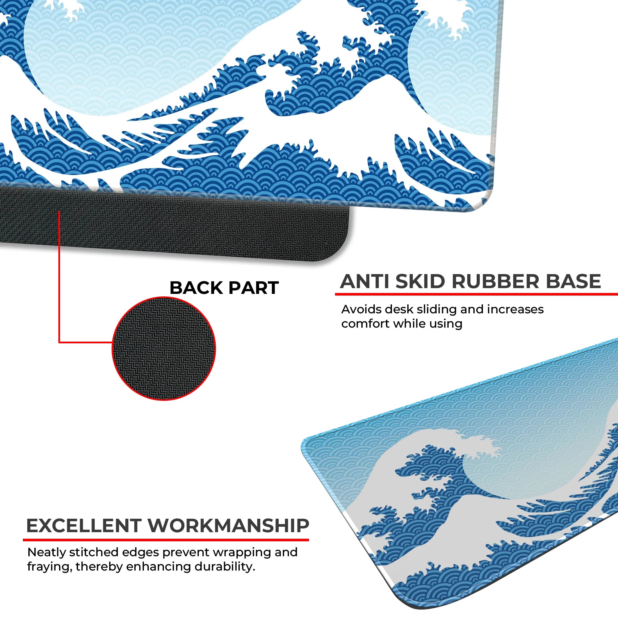 Great Wave Pattern Deskmat