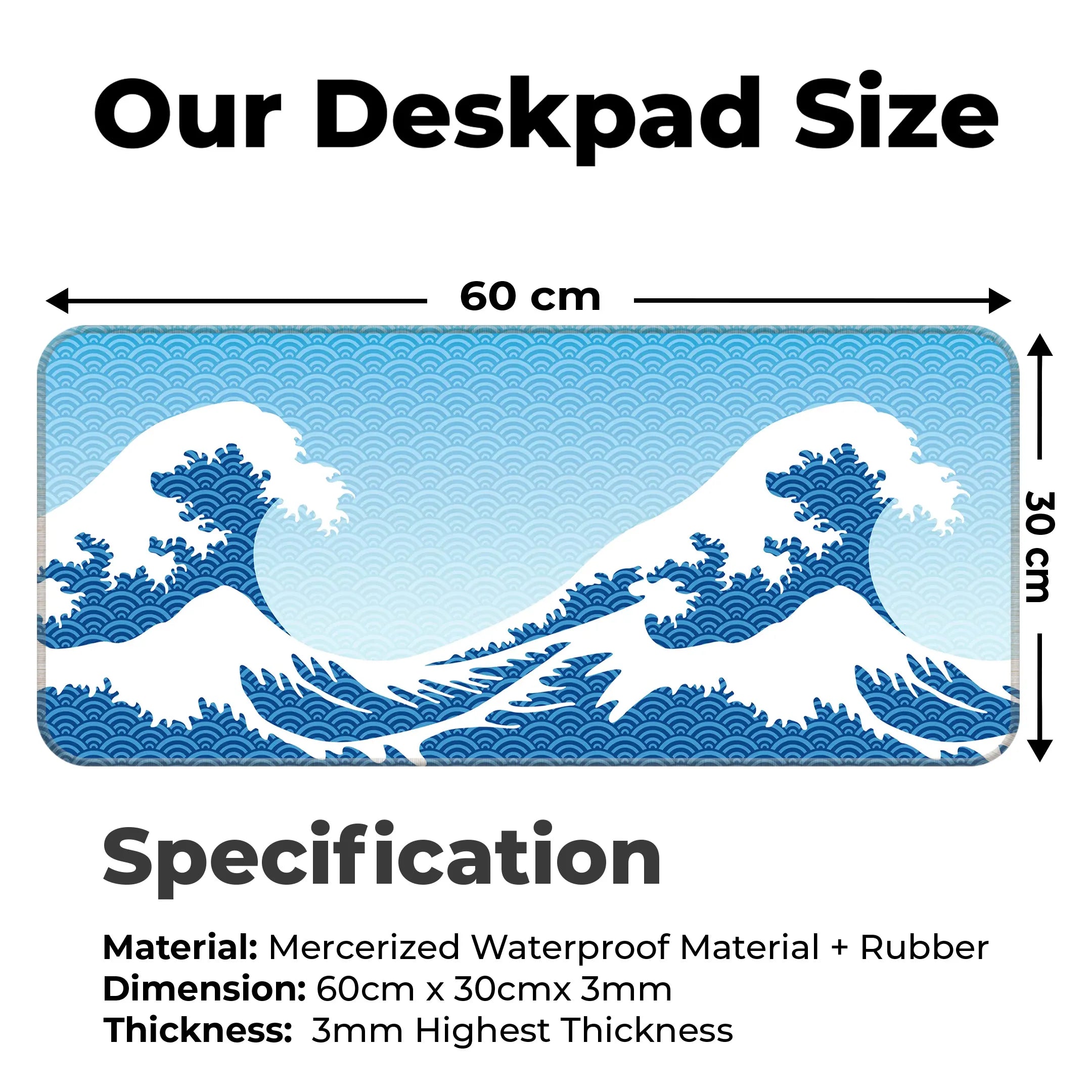 Great Wave Pattern Deskmat
