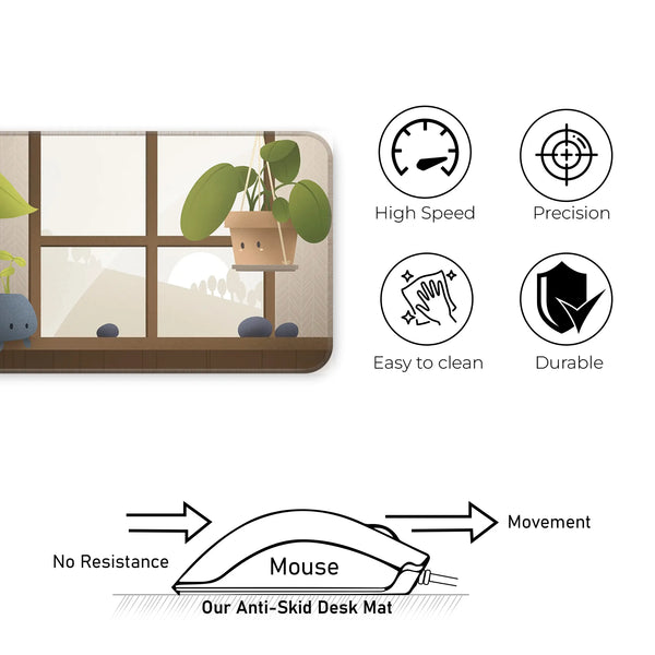 Kawaii Plant Friends Deskmat
