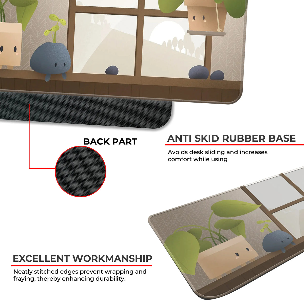 Kawaii Plant Friends Deskmat