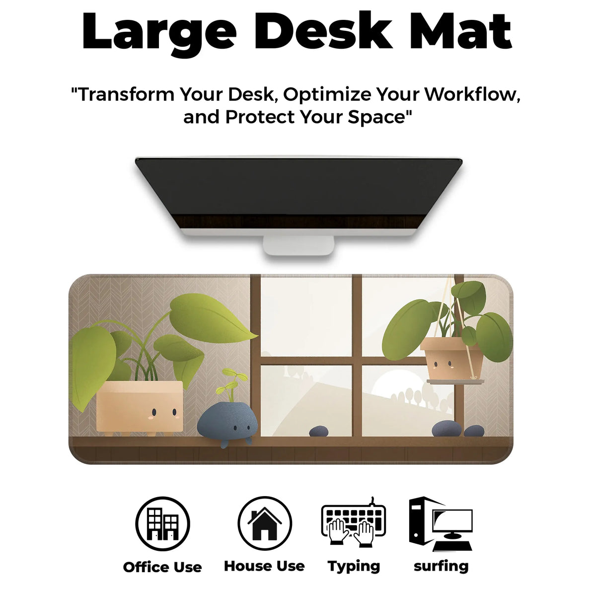 Kawaii Plant Friends Deskmat