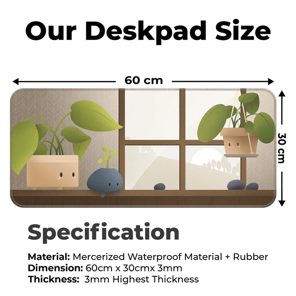 Kawaii Plant Friends Deskmat