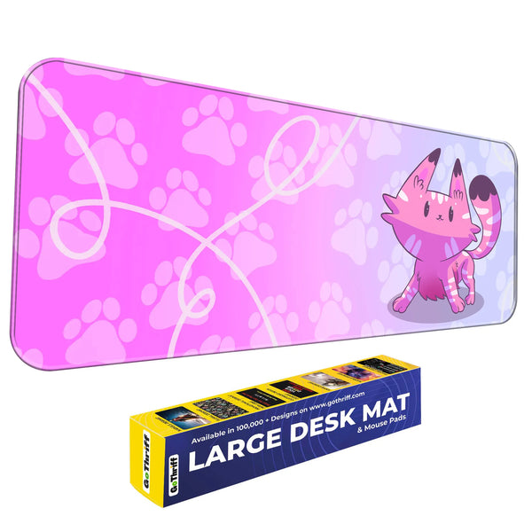Kawaii Pink Cat Deskmat