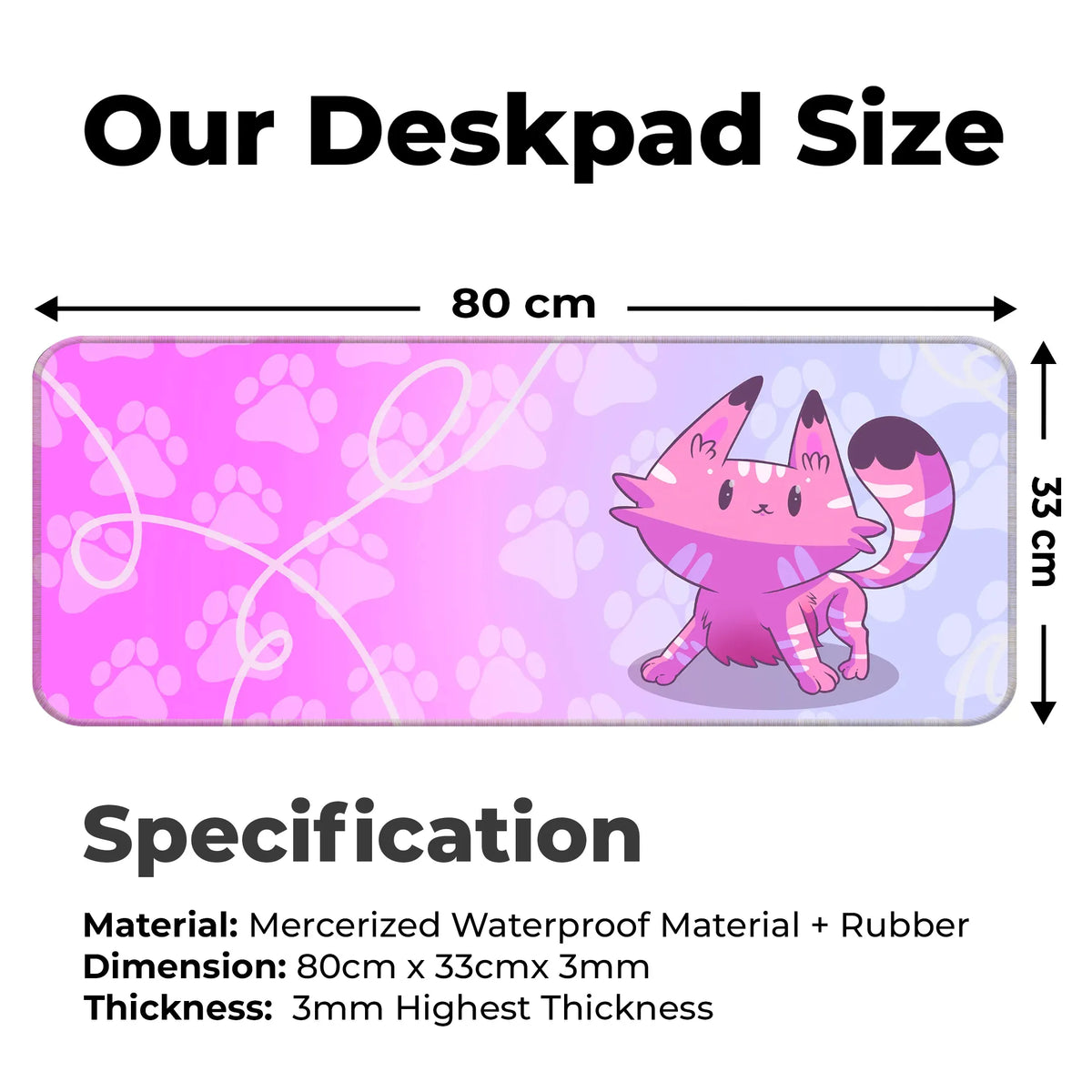 Kawaii Pink Cat Deskmat