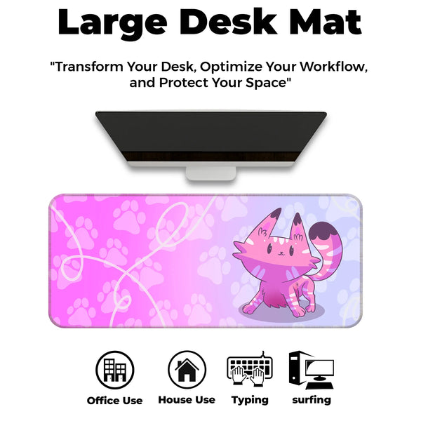 Kawaii Pink Cat Deskmat