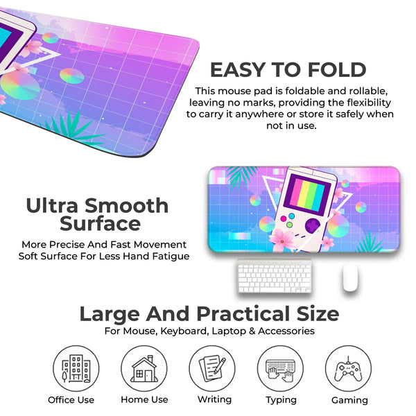 Vaporwave Retro Game Console Deskmat