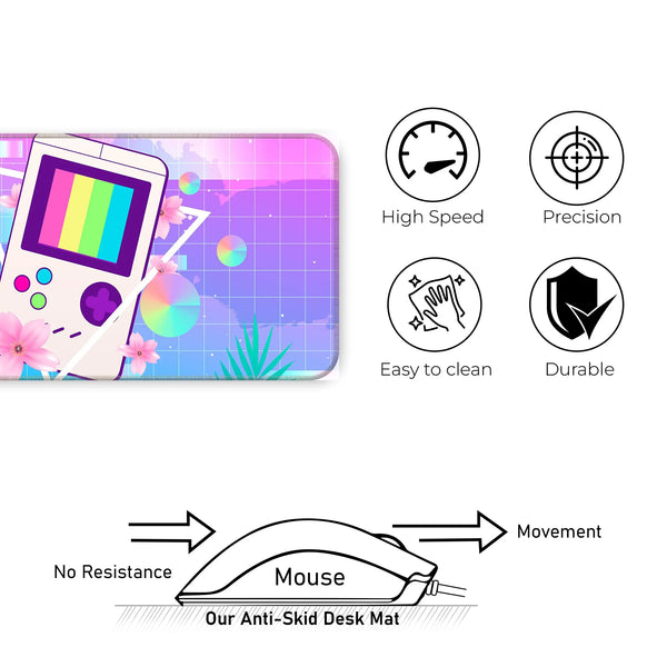 Vaporwave Retro Game Console Deskmat