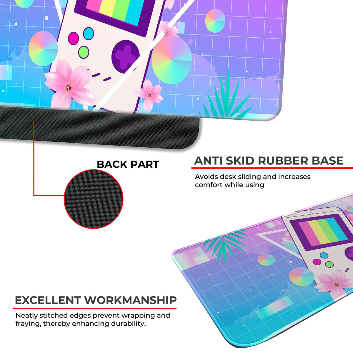 Vaporwave Retro Game Console Deskmat