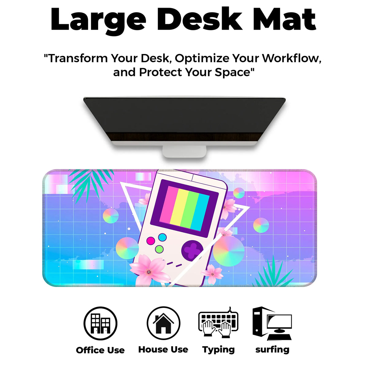 Vaporwave Retro Game Console Deskmat