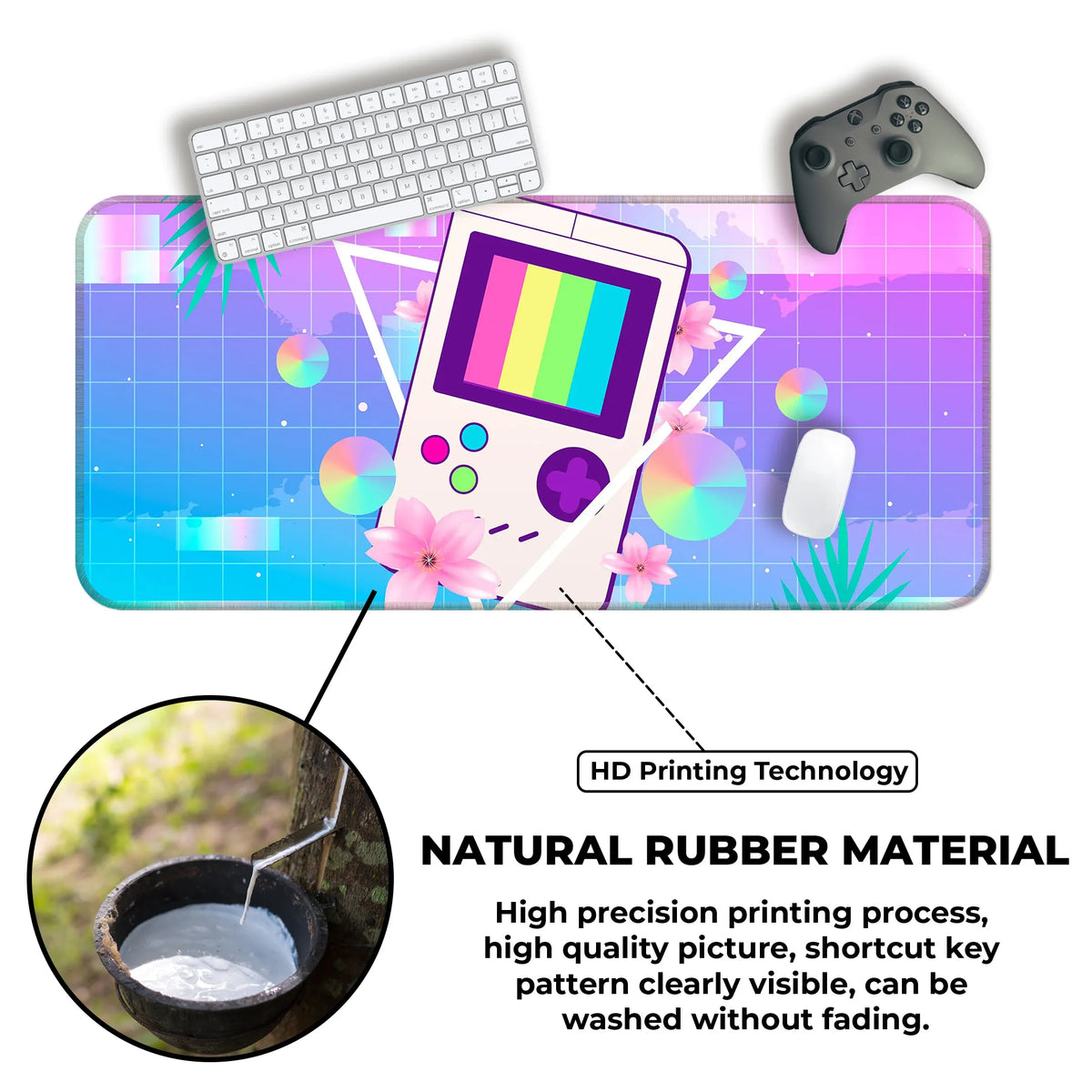 Vaporwave Retro Game Console Deskmat