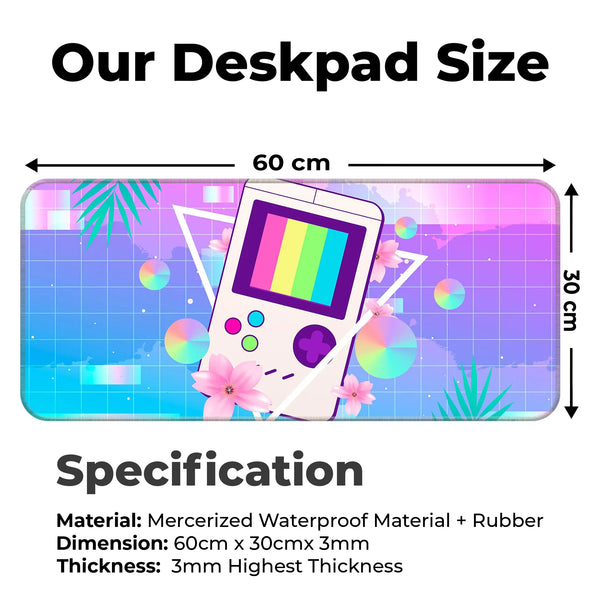 Vaporwave Retro Game Console Deskmat