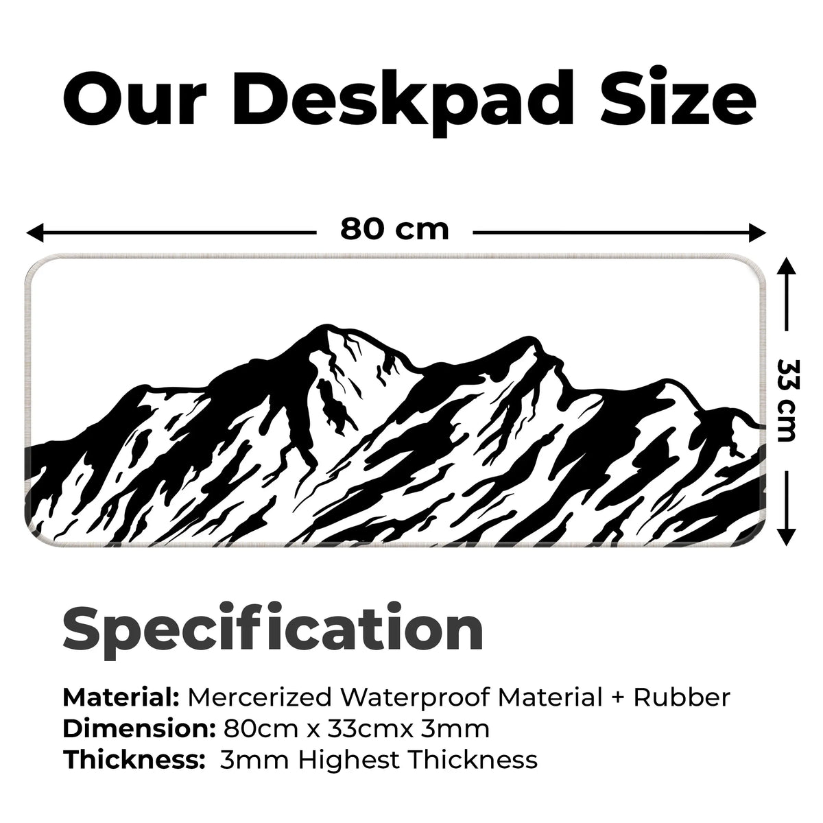 Monochrome Mountain Peak Deskmat