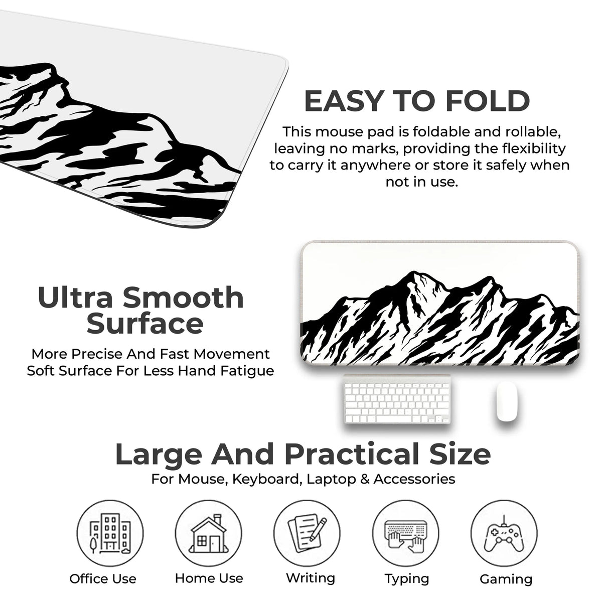 Monochrome Mountain Peak Deskmat