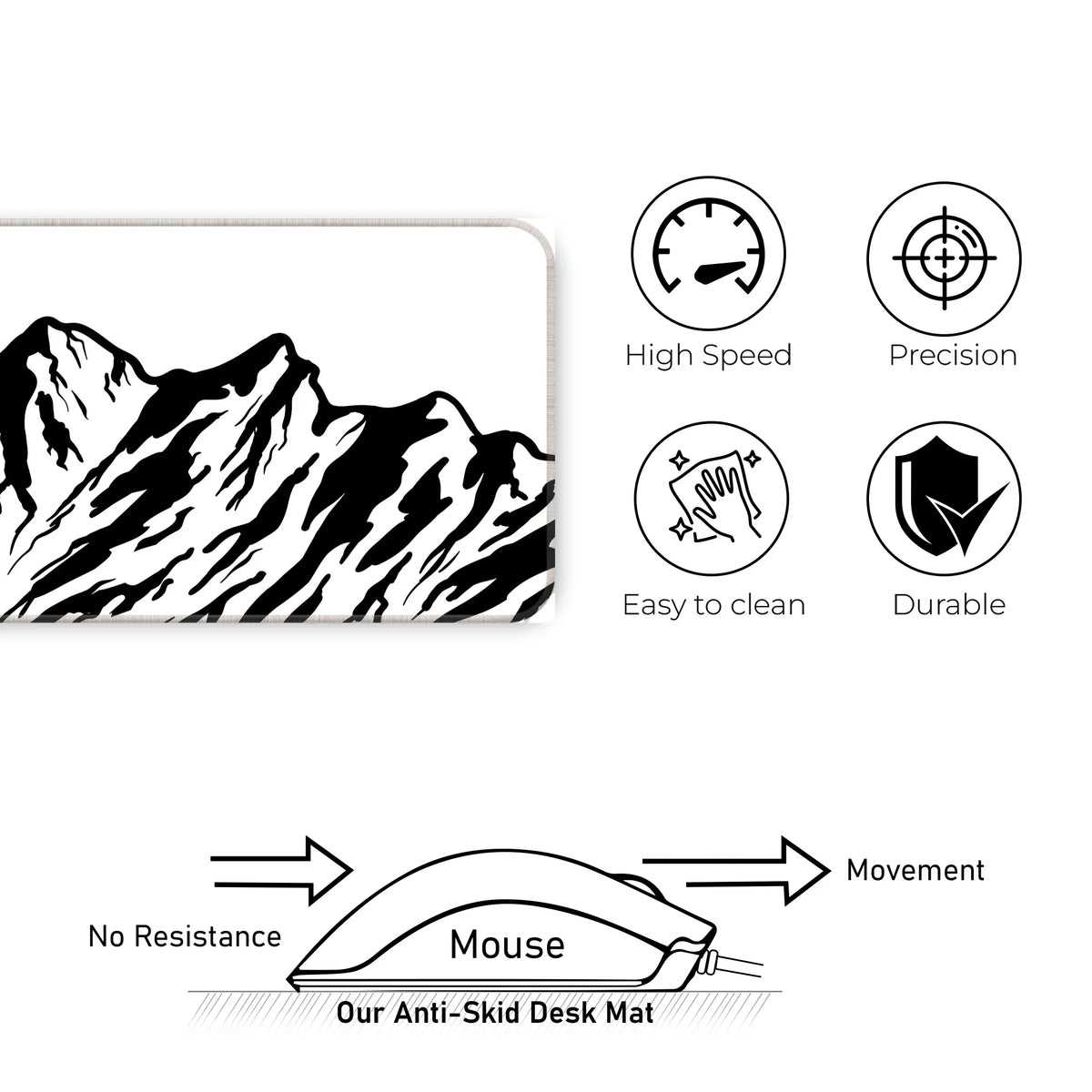 Monochrome Mountain Peak Deskmat