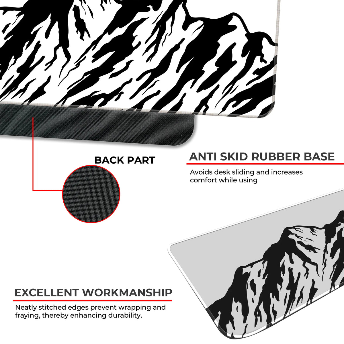 Monochrome Mountain Peak Deskmat