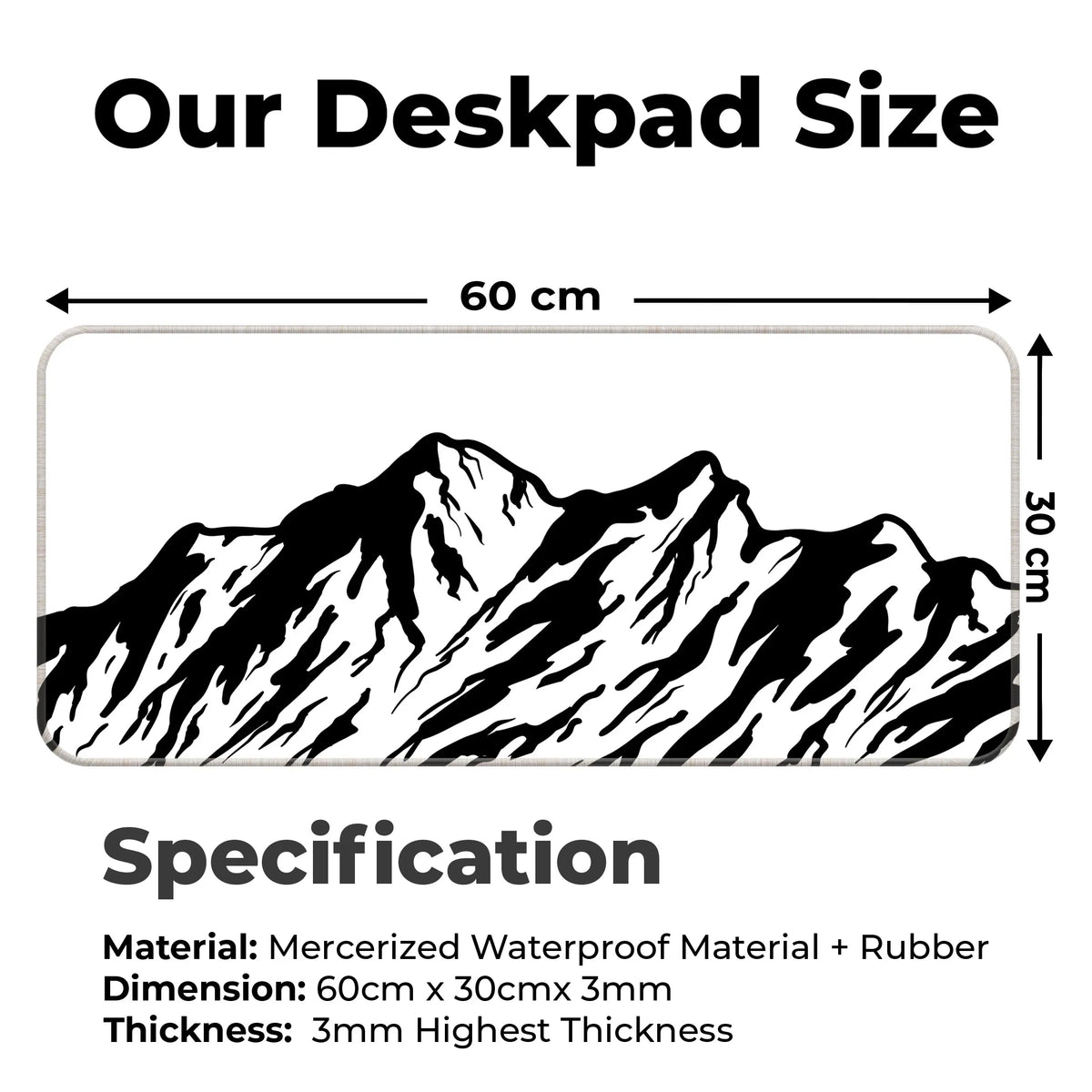 Monochrome Mountain Peak Deskmat