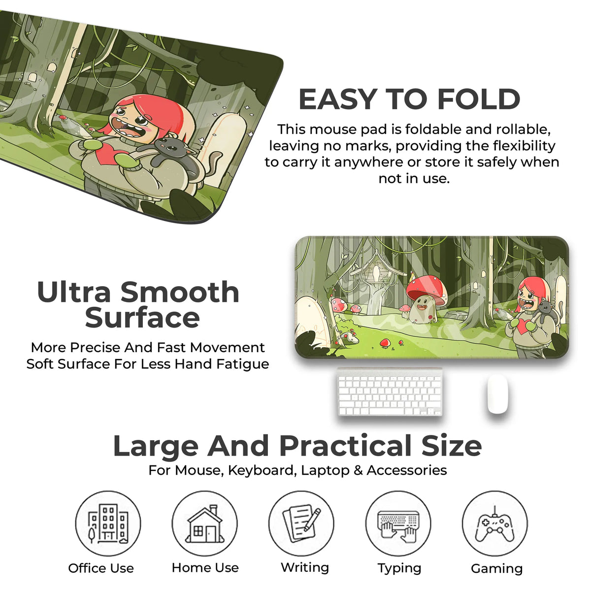 Whimsical Mushroom Forest Deskmat