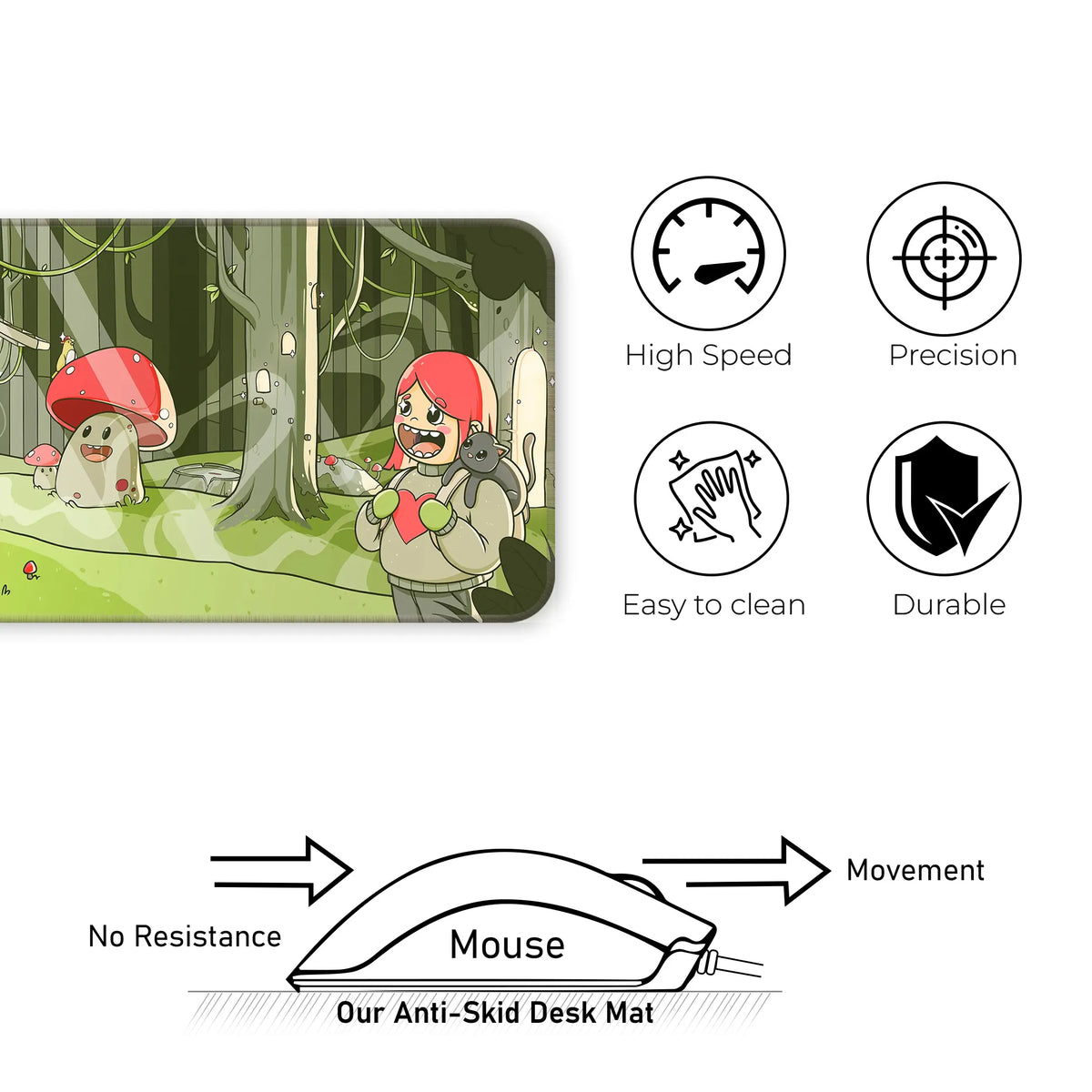 Whimsical Mushroom Forest Deskmat