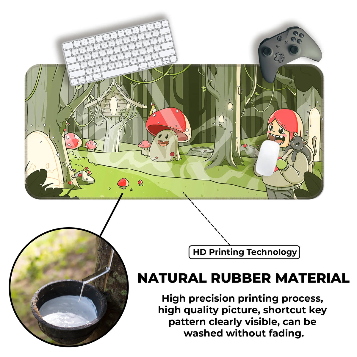 Whimsical Mushroom Forest Deskmat