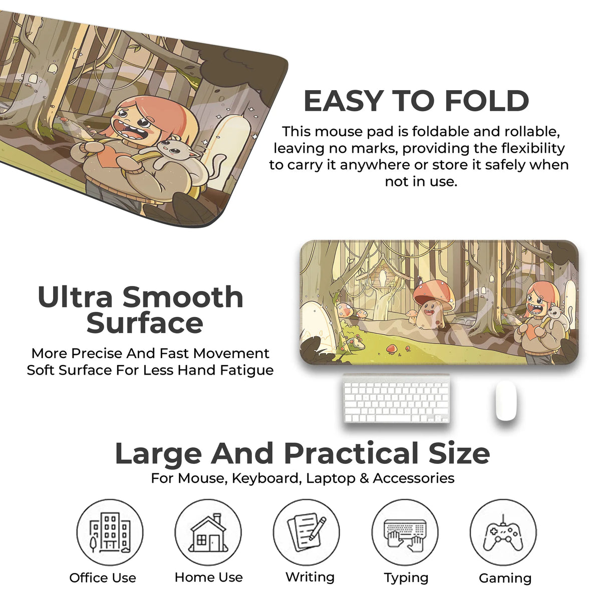 Whimsical Mushroom Forest Deskmat