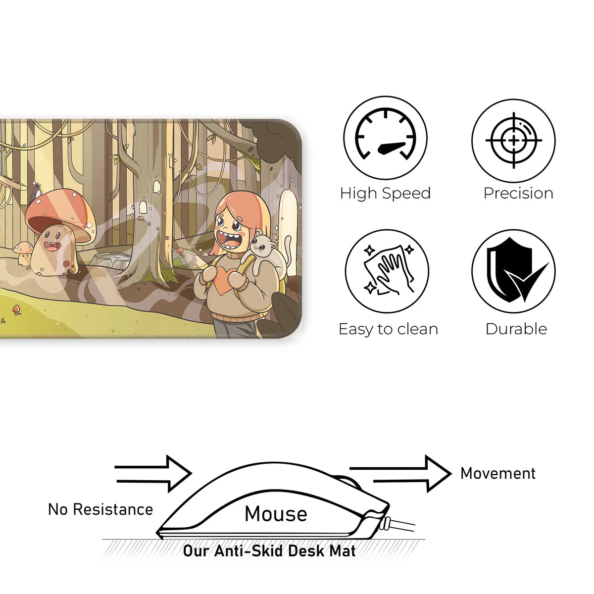 Whimsical Mushroom Forest Deskmat