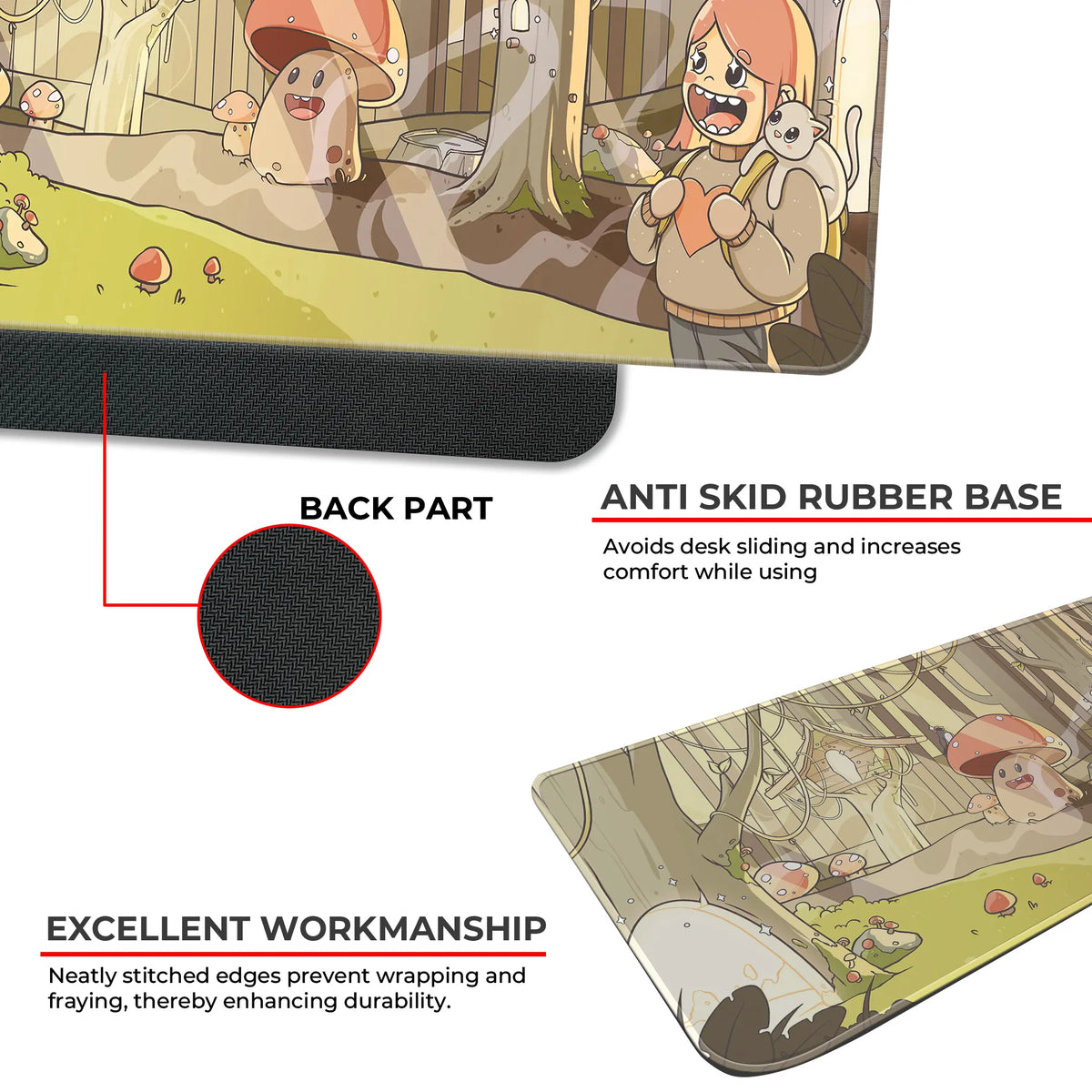 Whimsical Mushroom Forest Deskmat