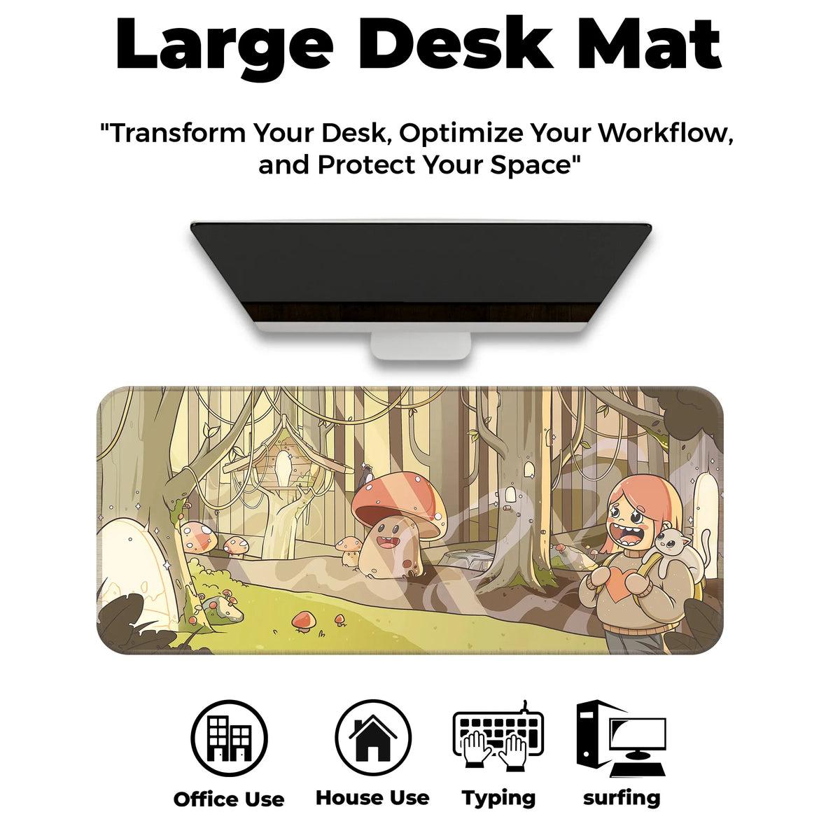 Whimsical Mushroom Forest Deskmat