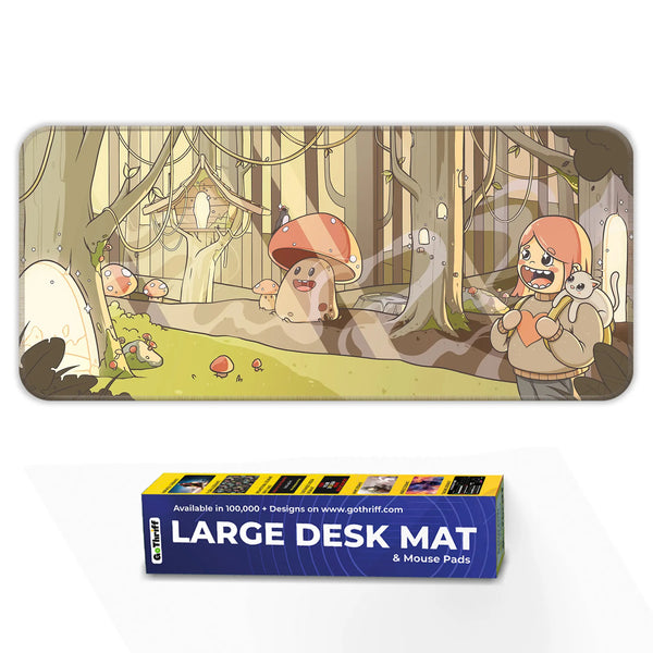 Whimsical Mushroom Forest Deskmat