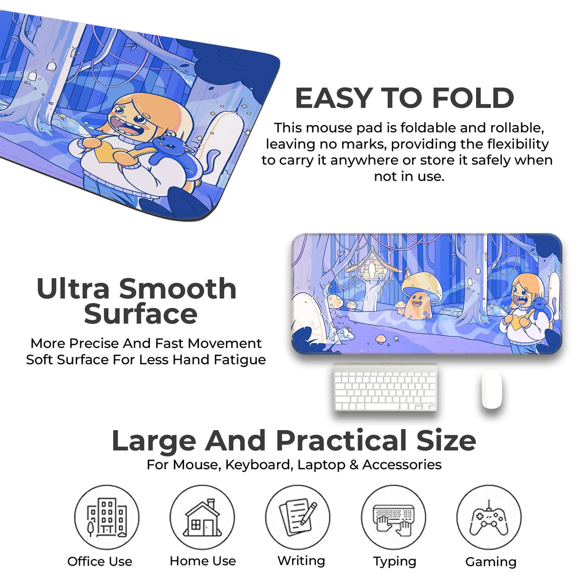 Whimsical Mushroom Forest Deskmat