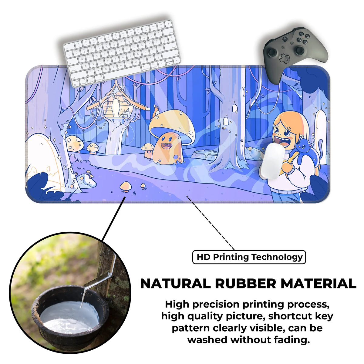 Whimsical Mushroom Forest Deskmat