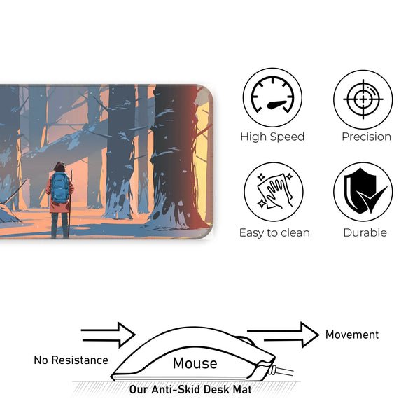 Wanderer in the Winter Woods Deskmat