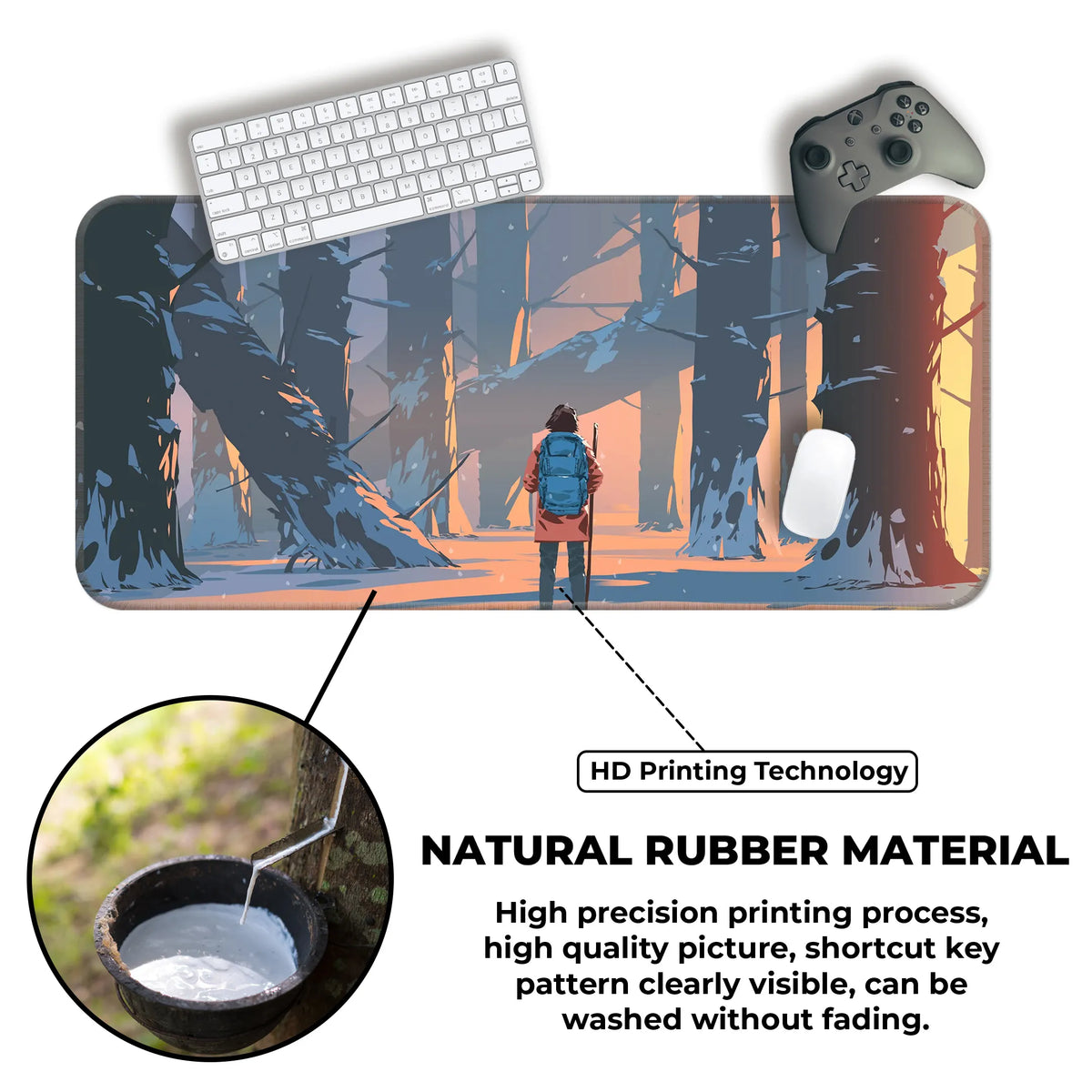 Wanderer in the Winter Woods Deskmat