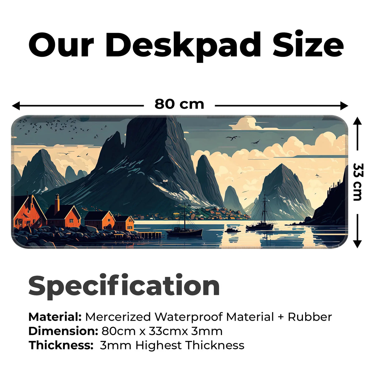 Nordic Fjord Serenity Deskmat