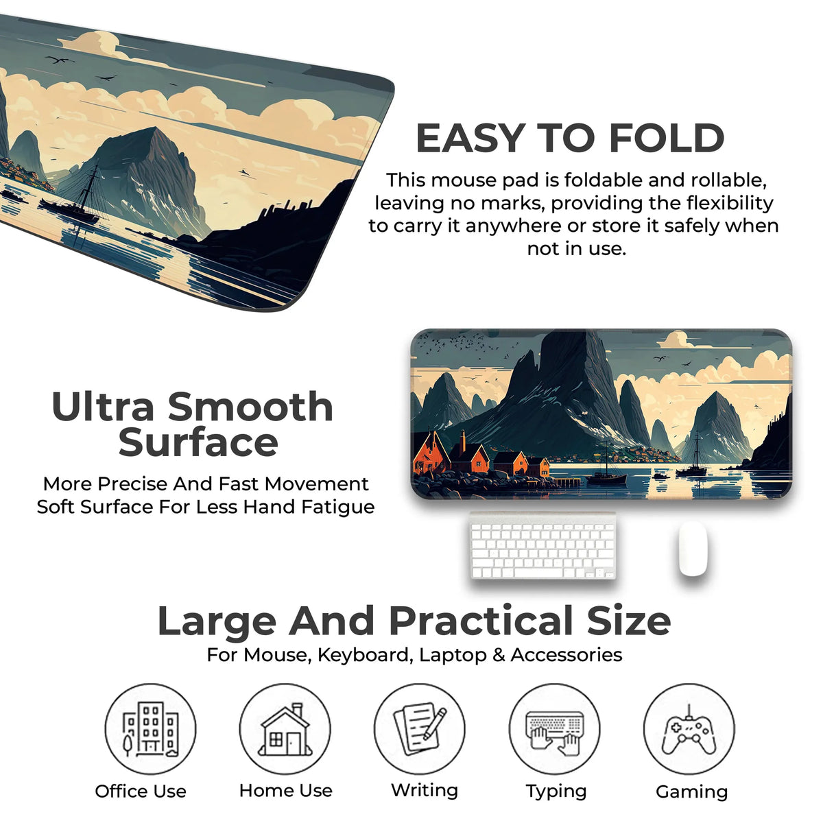 Nordic Fjord Serenity Deskmat