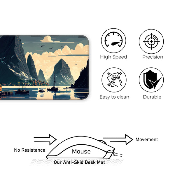 Nordic Fjord Serenity Deskmat