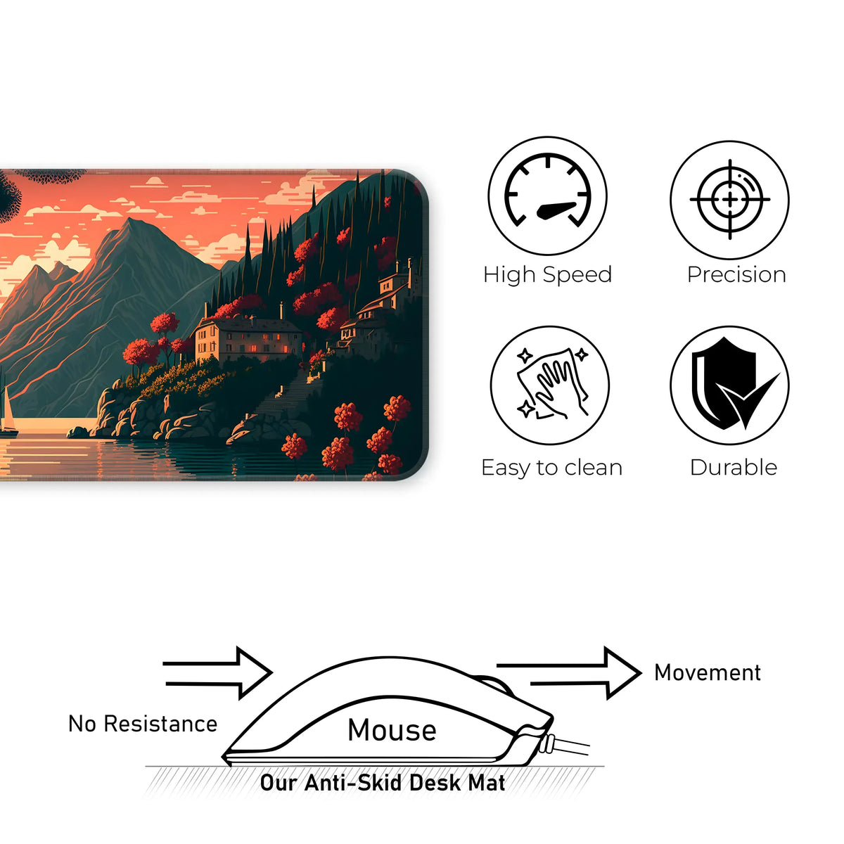 Golden Dusk Lakeside Deskmat