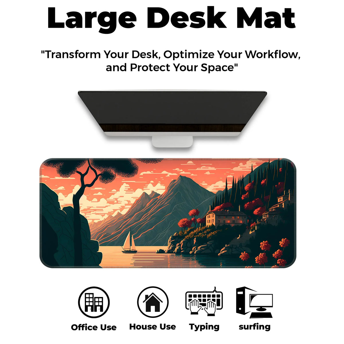 Golden Dusk Lakeside Deskmat