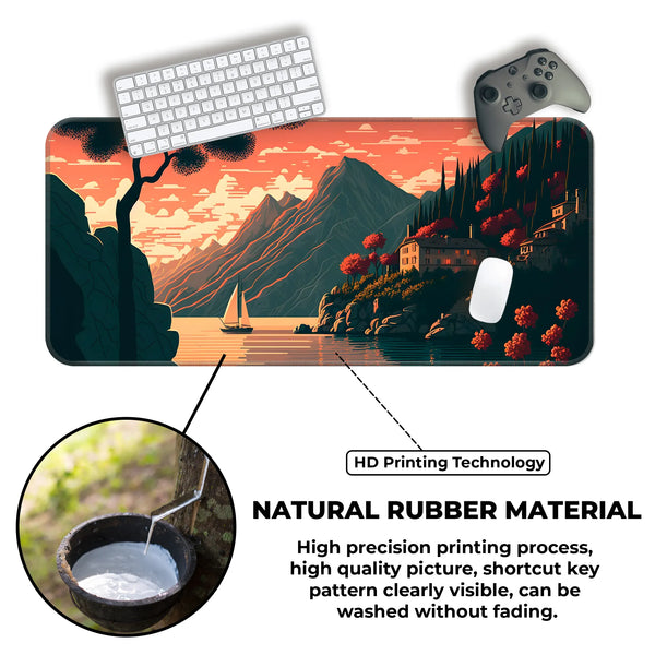 Golden Dusk Lakeside Deskmat